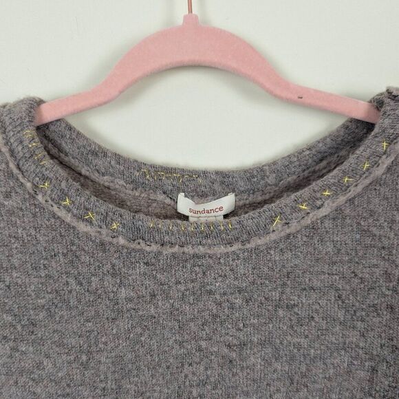 Sundance | Gray Bell Sleeve Cropped Sweater Large - Picture 8 of 8